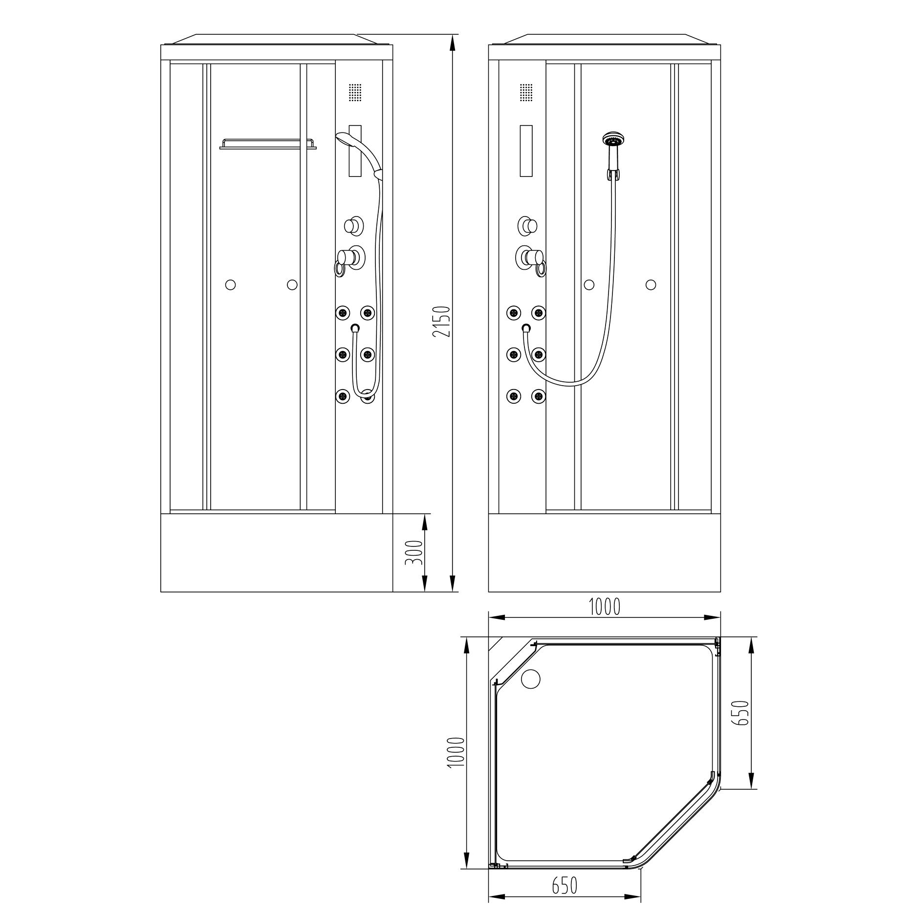 Гідромасажний бокс VOLLE LANVIN 11-88-112 100x100x215 см Білий (82125) - фото 2