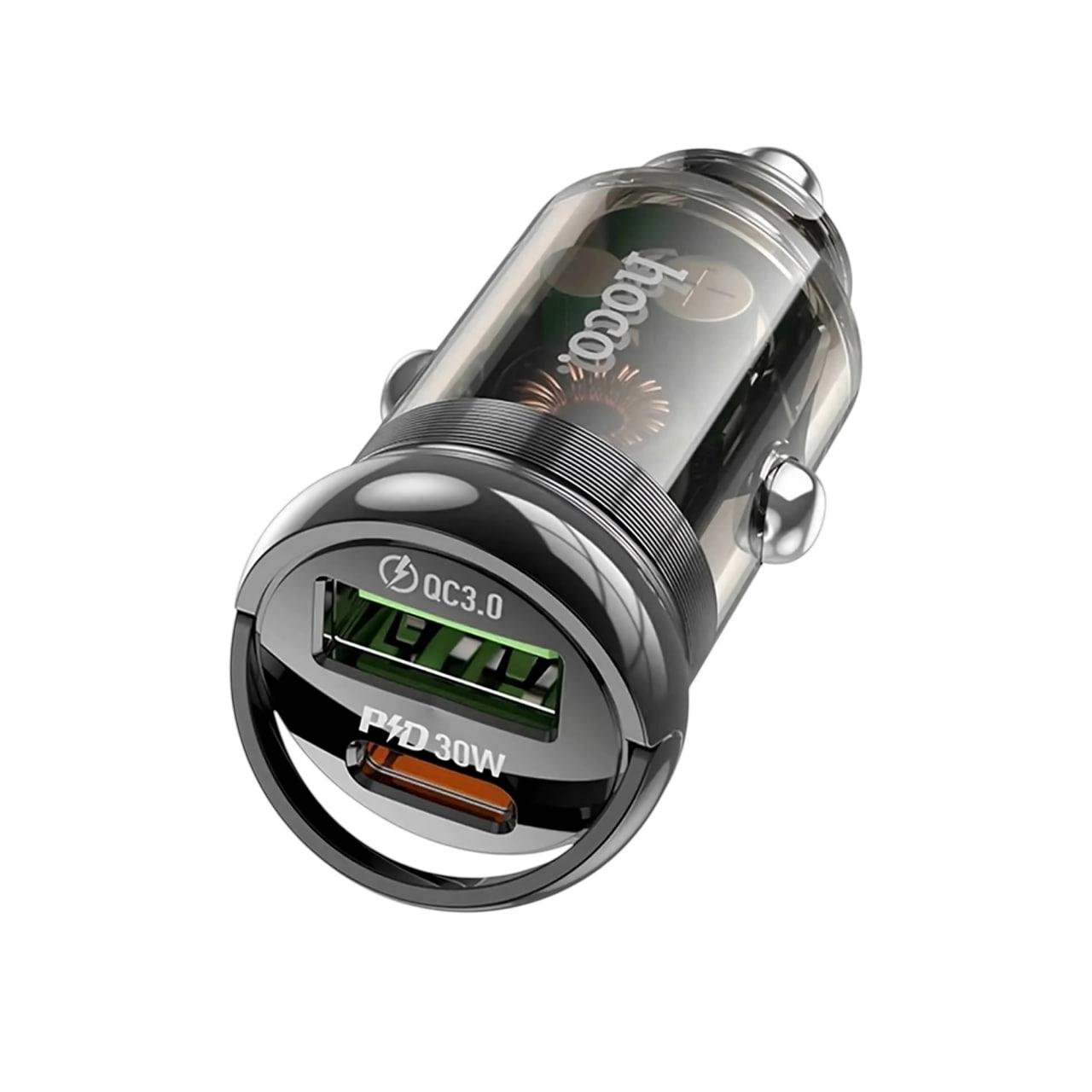 Зарядное устройство автомобильное Hoco Z53A USB-C и USB-A PD 30W QC 3.0 с кабелем Type-C-Lightning (28093112)