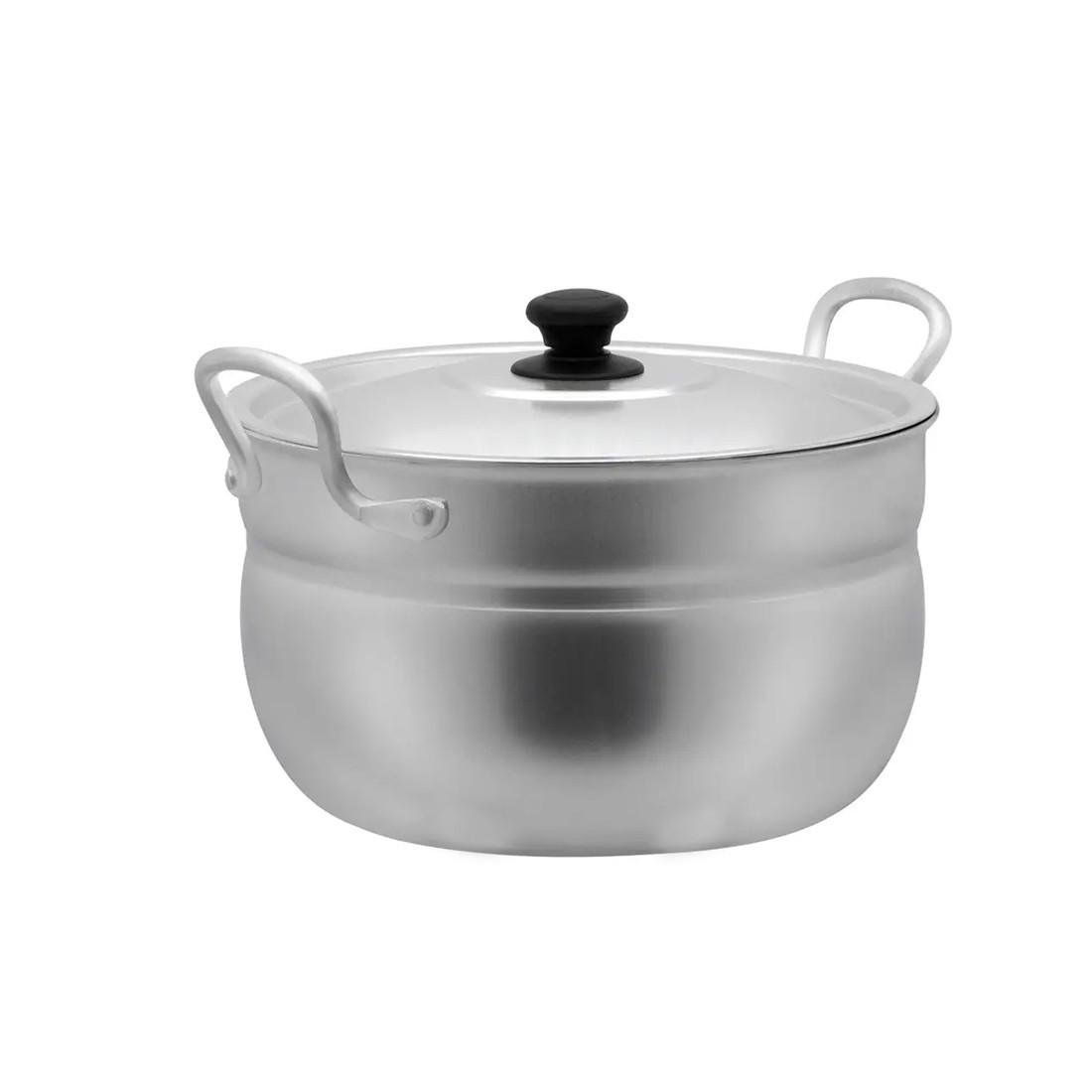 Каструля сферична з кришкою Interos алюмінієва 13 л 34 см - фото 1