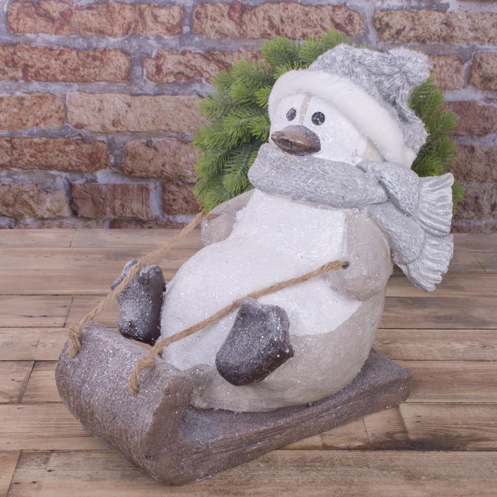 Статуэтка пингвин на санках 33 см (3594)