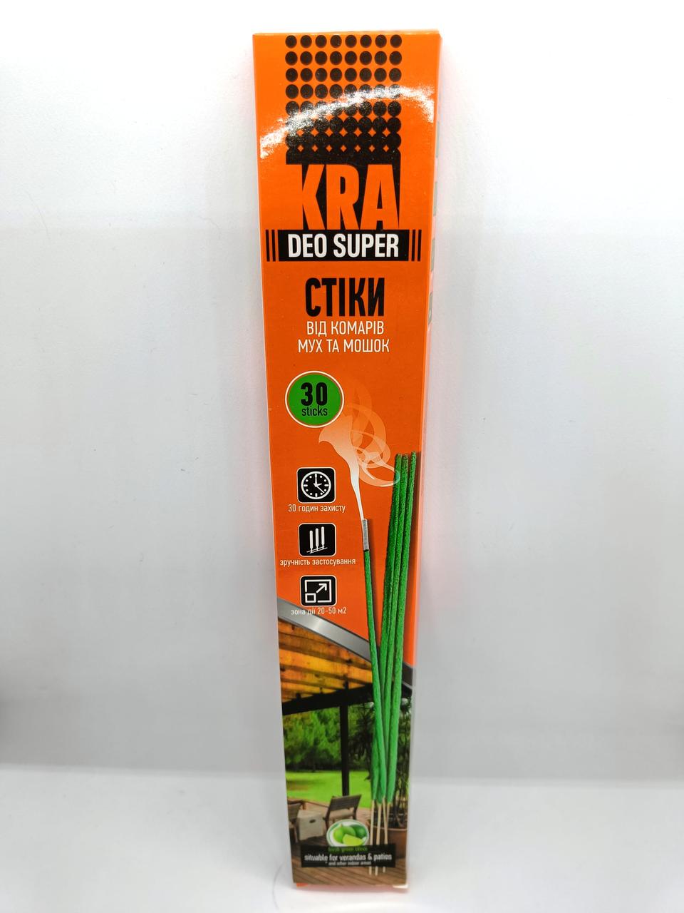 Стики от комаров KRA DEO SUPER с ароматом лайма 30 шт.