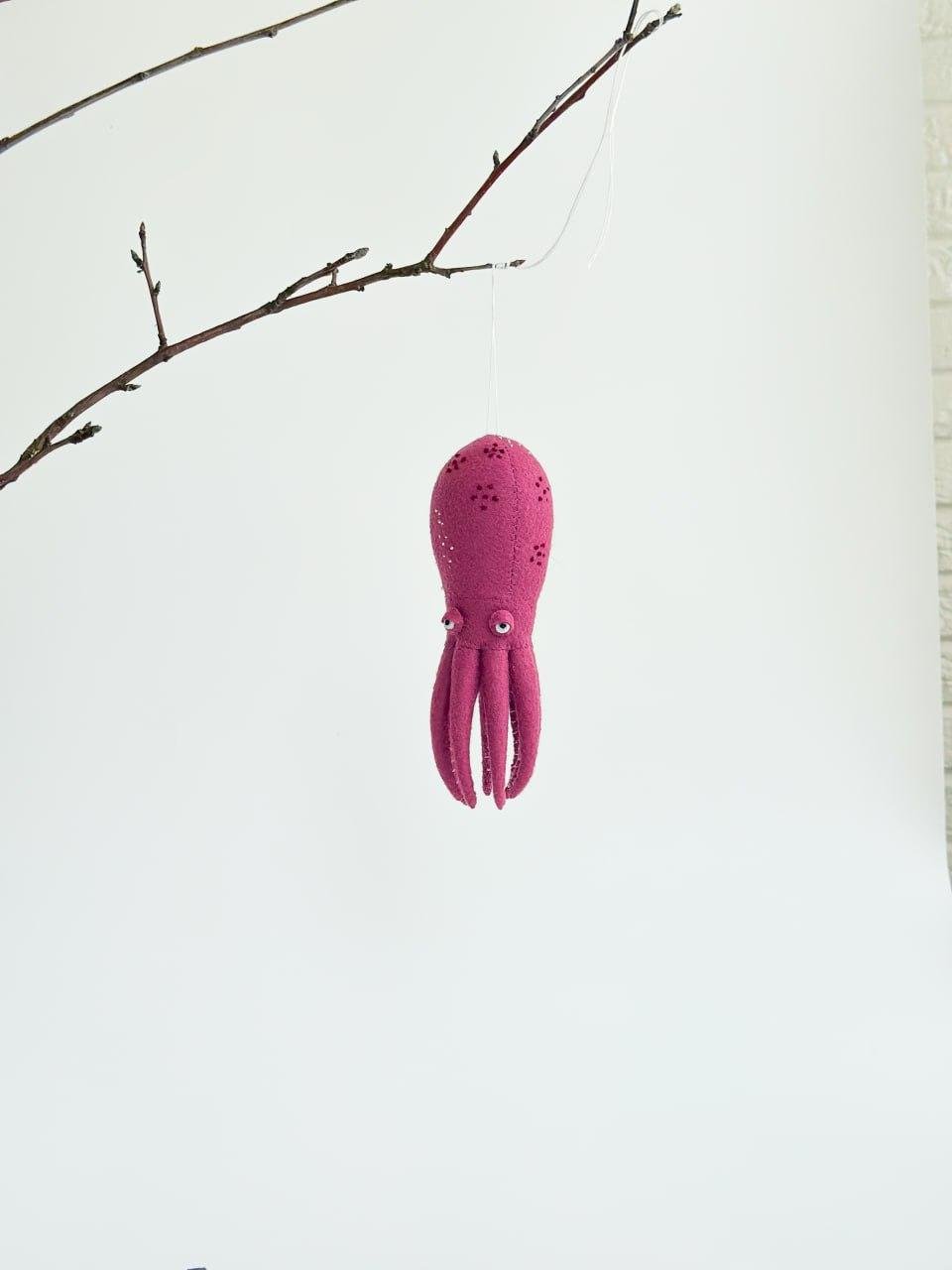 Мягкая игрушка фетровая осьминог ручная работа (29472360)