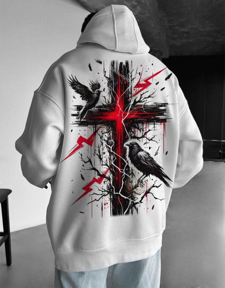 Худи мужское с принтом Pin-000-3006 S Белый (2702804566) Худи мужское с принтом Pin-000-3006 S Белый (2702804566)