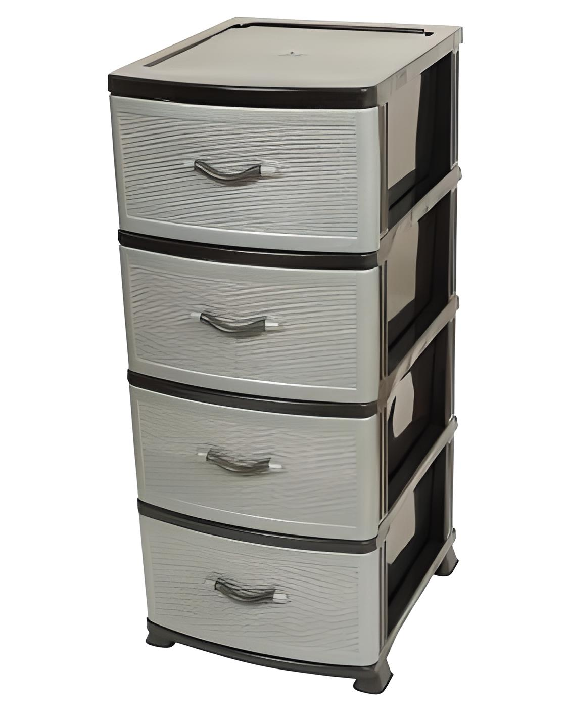 Комод на 4 ящики Efe Plastics Преміум пластиковий ротанг Сірий (12546398)