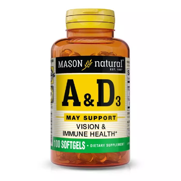 Вітаміни Mason Natural Vitamins A&D3 100 гелевих капсул (MAV05311)