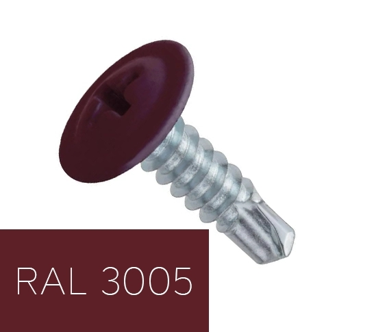 Саморез по металлу с буром 4,2х16 мм RAL 3005 (31802695)