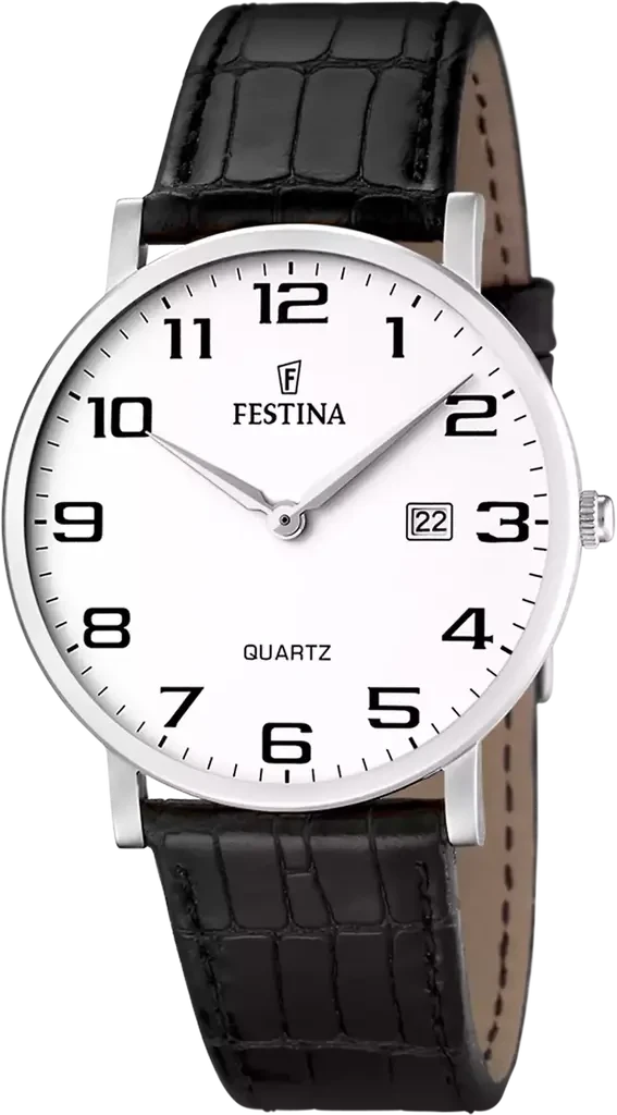 Наручные часы мужские Festina F16476/1 Classics со стальным корпусом WR 30 м и белым циферблатом