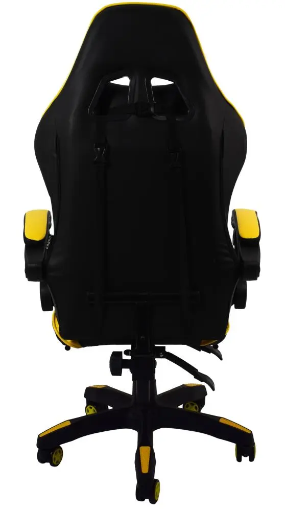 Крісло геймерське Bonro B-810 з підставкою для ніг та двома подушками до 120 кг Жовтий (132-76-42300046) - фото 6