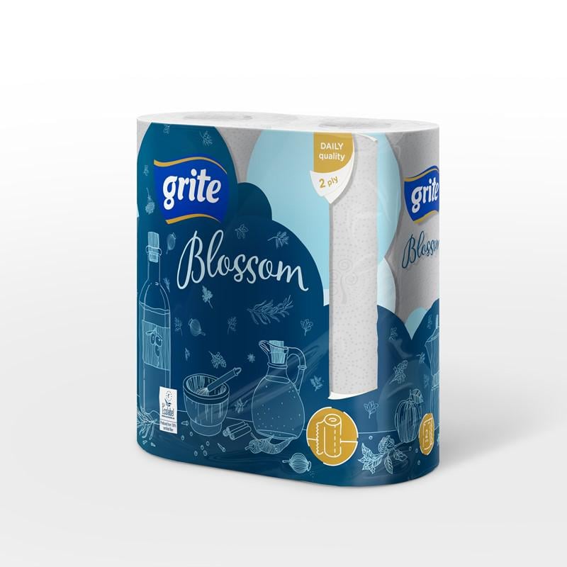 Рушники паперові GRITE Blossom 2 шари 15,84 м 4 шт./уп. (3RBLOW1204)