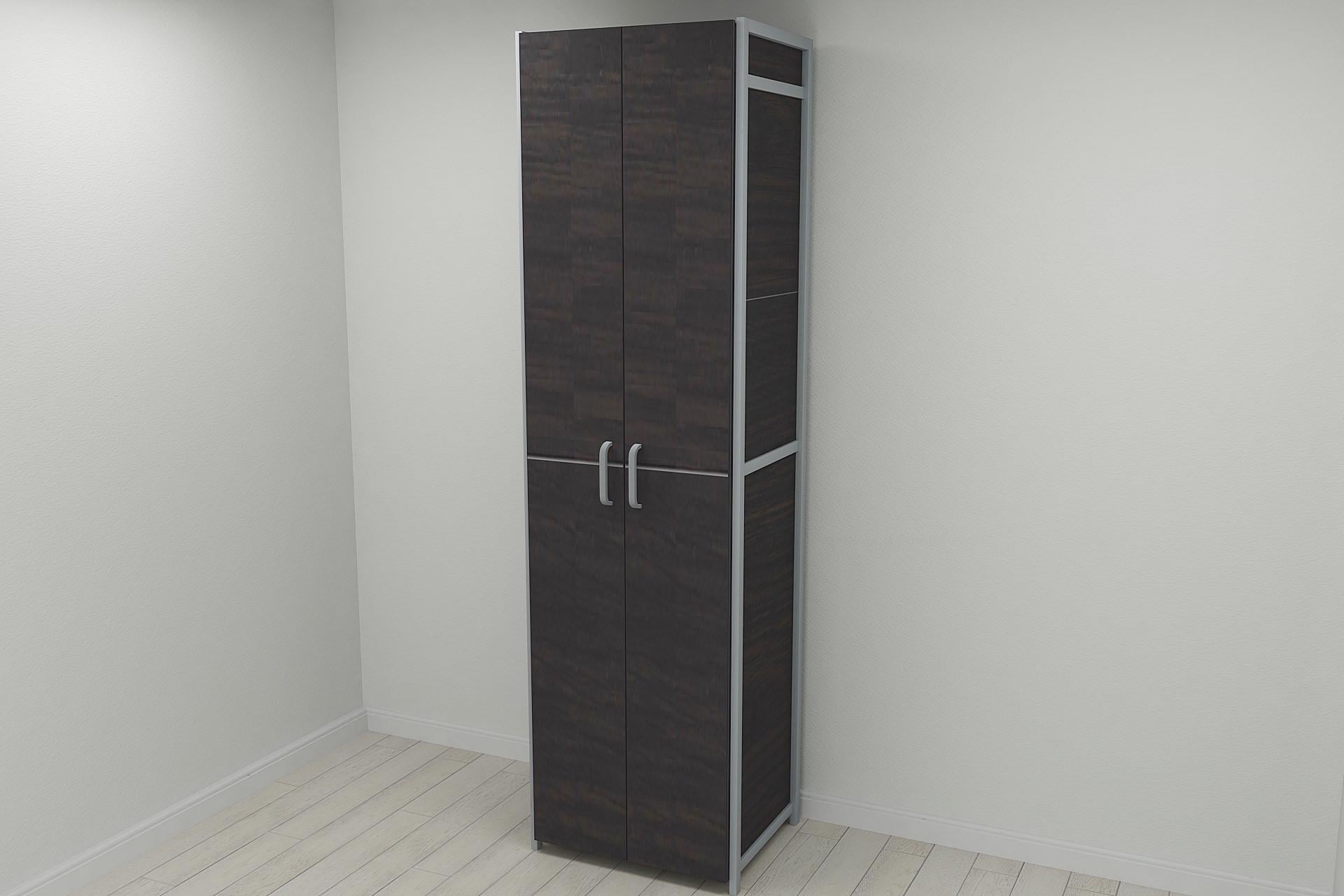 Шкаф гардероб уни секция 7 серии Конект Ferrum-decor 220x60x50 см металл Серый/ДСП Венге Магия (SHG115)
