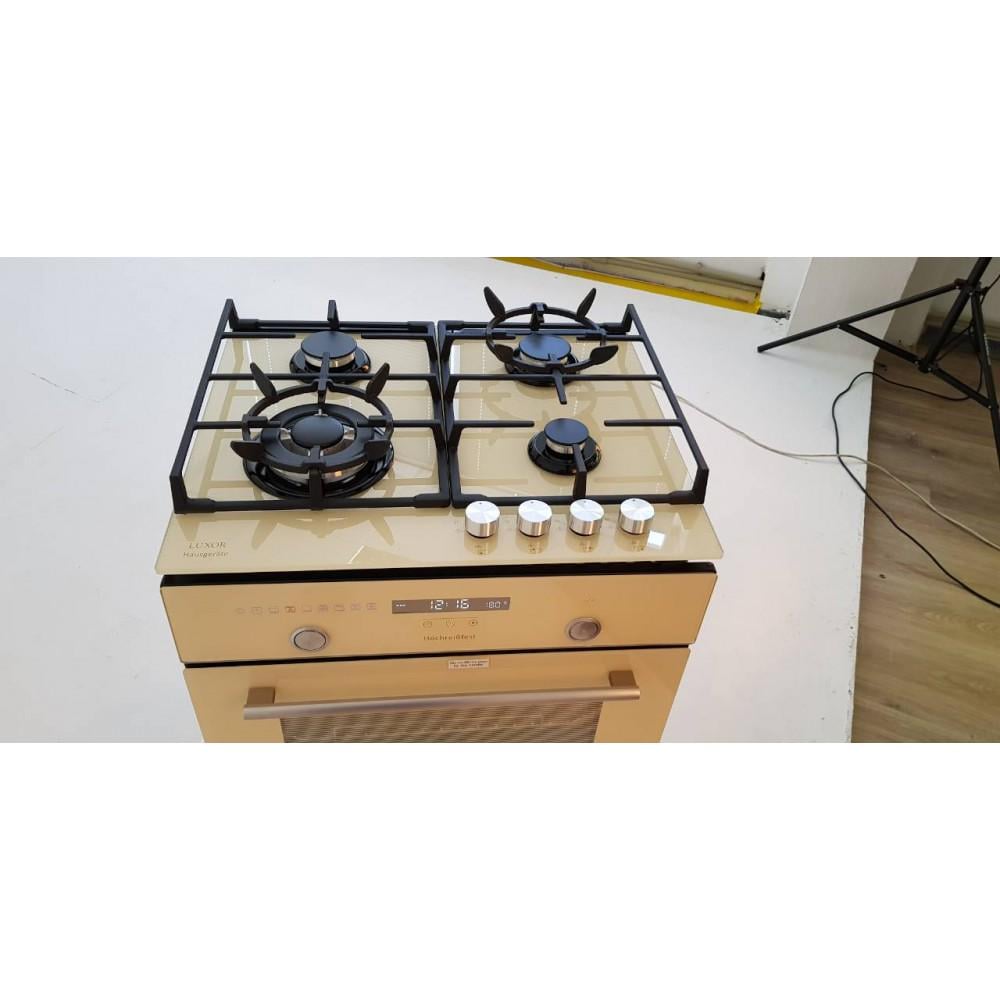 Варочная поверхность газовая Luxor EGS 740 RSW CH с подставкой WOK Бежевый - фото 11