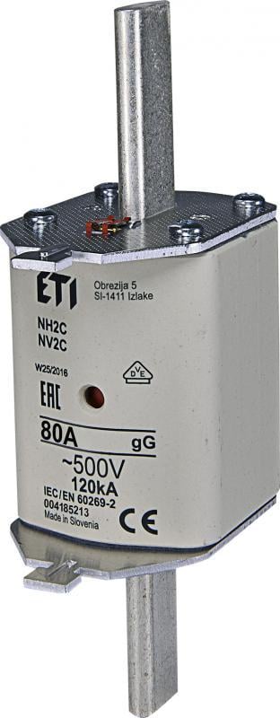 Предохранитель ножевой ETI KOMBI NH2C 80A gG с плавкой вставкой (4185213)