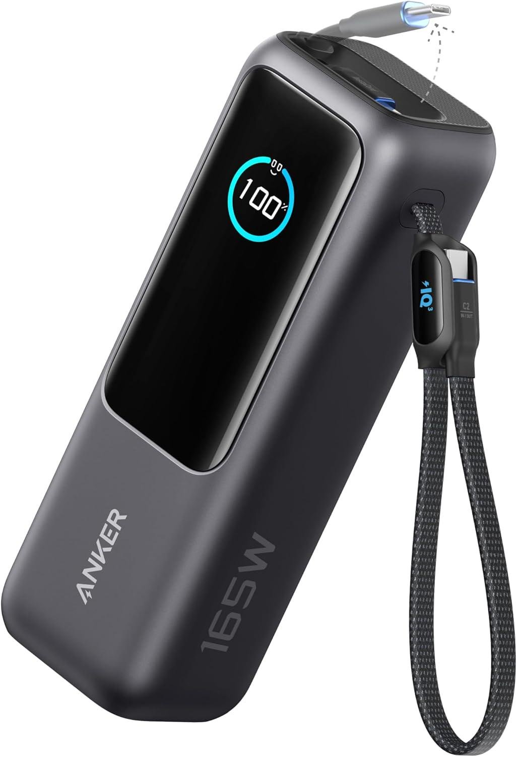 Повербанк Anker Laptop Power Bank 25000 mAh 165W PD Built-In and Retractable Cables Black - фото 7 Повербанк Anker Laptop Power Bank 25000 mAh 165W PD Built-In and Retractable Cables Black - фото 7