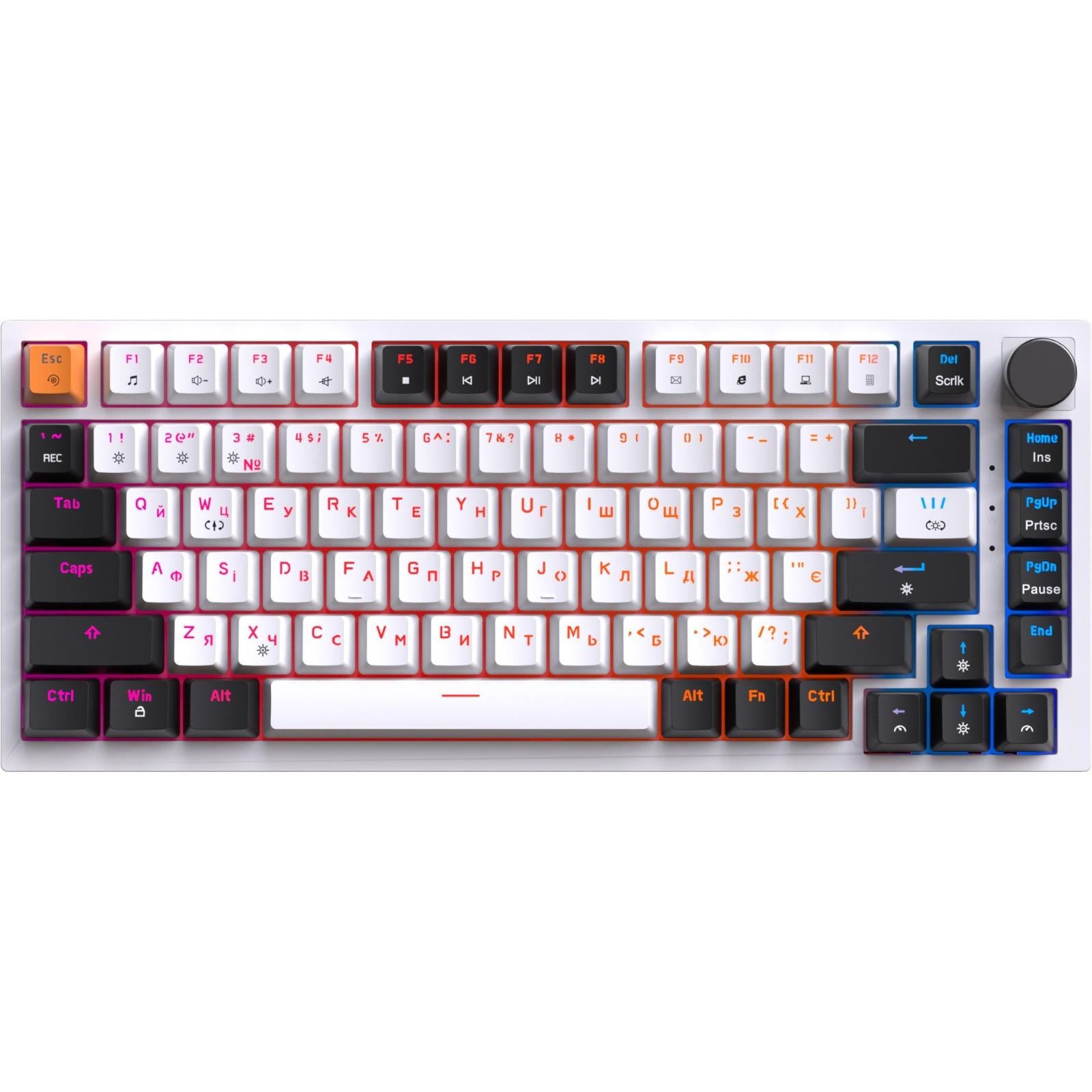 Клавиатура механическая игровая GamePro MK160W 82 клавиши USB-C Red Switch RGB White (34618393)