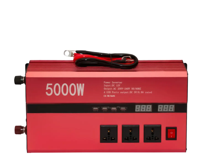 Инвертор Power Invertor 5000 Вт 12-220V модифицированная синусоида 50-60 Гц с USB Красный (04k06p018v4)