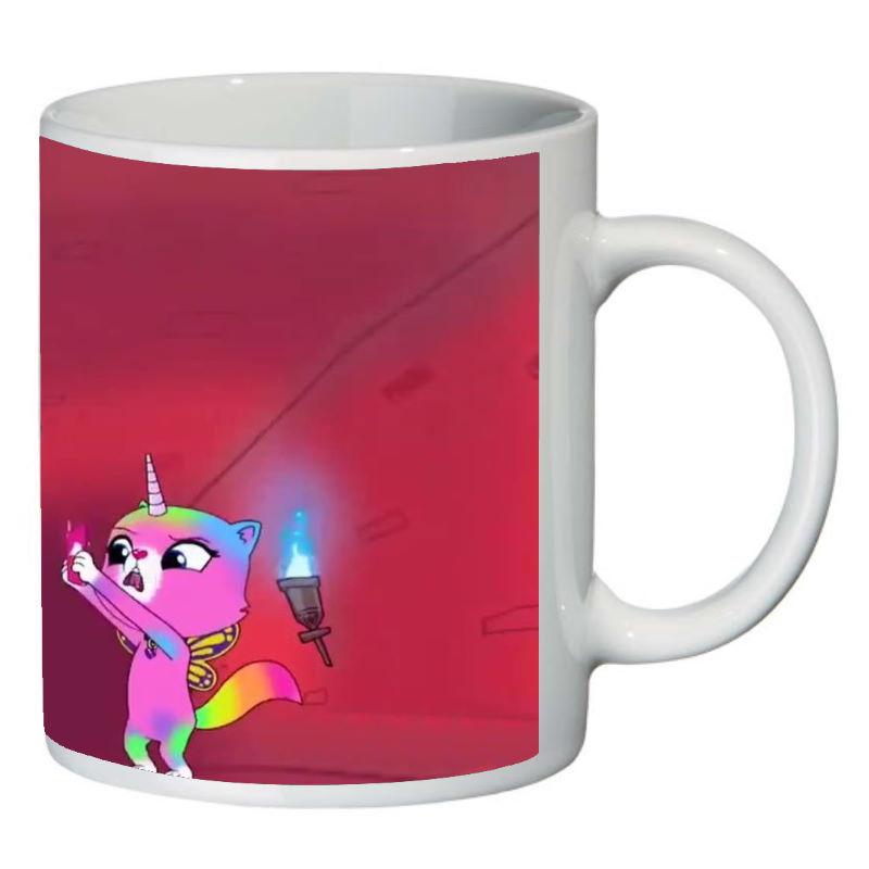Кружка с принтом SuperCup Радужно бабочковая единорожная кошка (SC-Rainbow Butterfly Unicorn Kitty-0018)