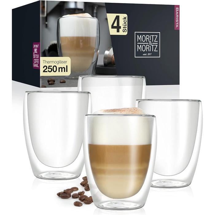 Набор стаканов для капучино Moritz & Moritz Barista Torino с двойными стенками 4 пр. 250 мл (2623078)