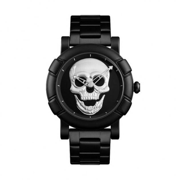 Часы Skmei Skull 9178 с черепом Black/Silver