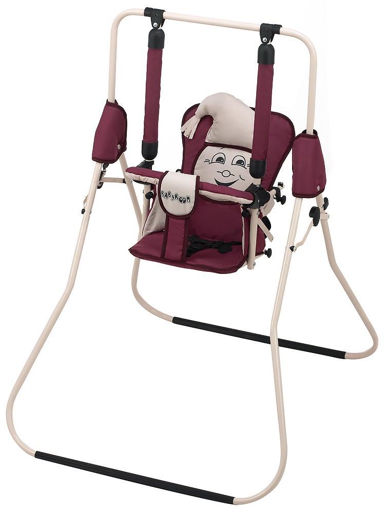Качеля детская для пола Babyroom Casper с металлическим каркасом 110х65х130 см Бордовый (150-7-625351)