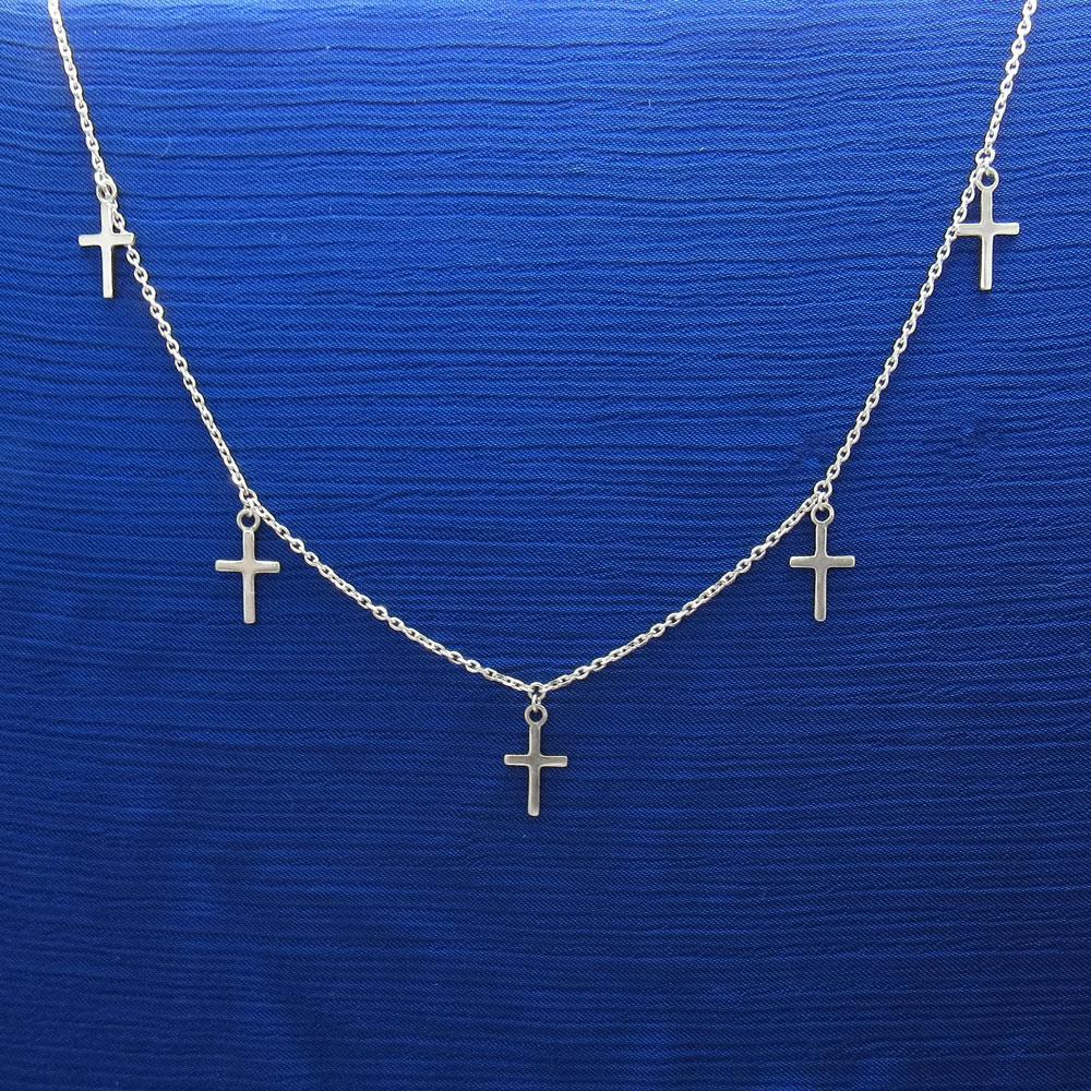 Срібне кольє Хрестики