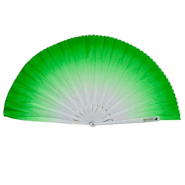 Веер ручной для танцев и спорта 42х80 см Бело-зеленый (В4796)