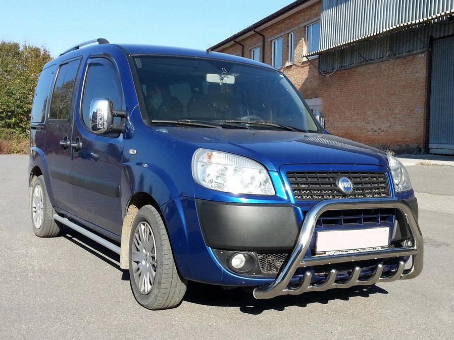 Кенгурятник WT003 51 мм CAN для Fiat Doblo I 2005-2010 гг. нержавеющая сталь Хром