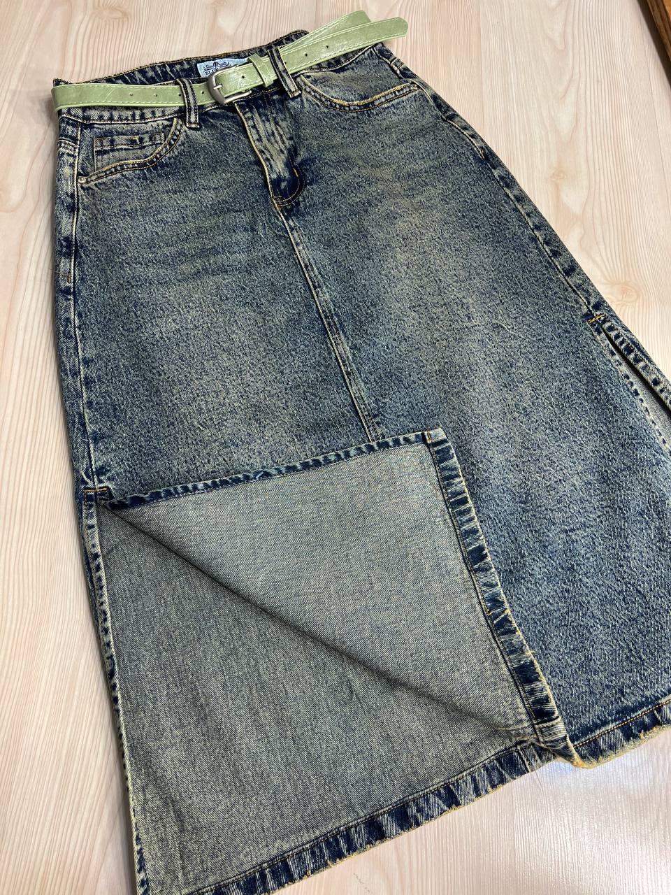 Спідниця жіноча джинсова ZJY 68005 довжина нижче коліна бічні розрізи р. 34 Синій/Зелений (3810) - фото 7 Спідниця жіноча джинсова ZJY 68005 довжина нижче коліна бічні розрізи р. 34 Синій/Зелений (3810) - фото 7