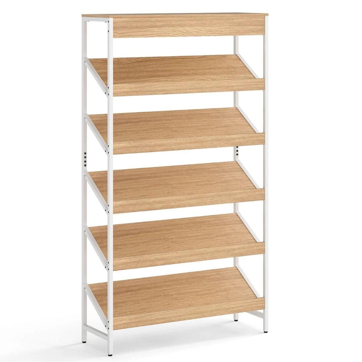 Стеллаж для обуви с 6 наклонными полками 90x30x161 см Белый (COSTWAY-HOME-00830) Стеллаж для обуви с 6 наклонными полками 90x30x161 см Белый (COSTWAY-HOME-00830)