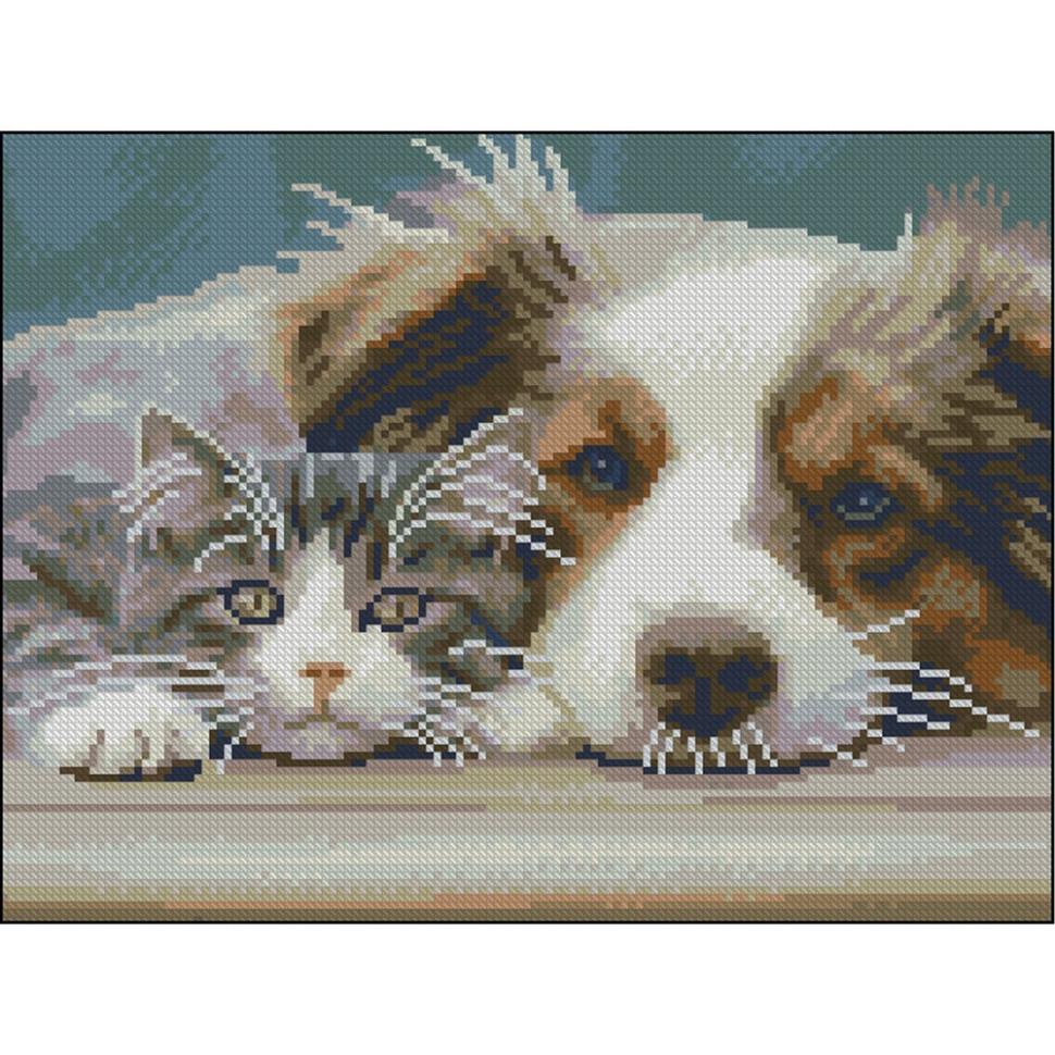 Алмазна мозаїка Strateg Пухнастики 30х40 см Різнокольоровий (VM-127-A-424)