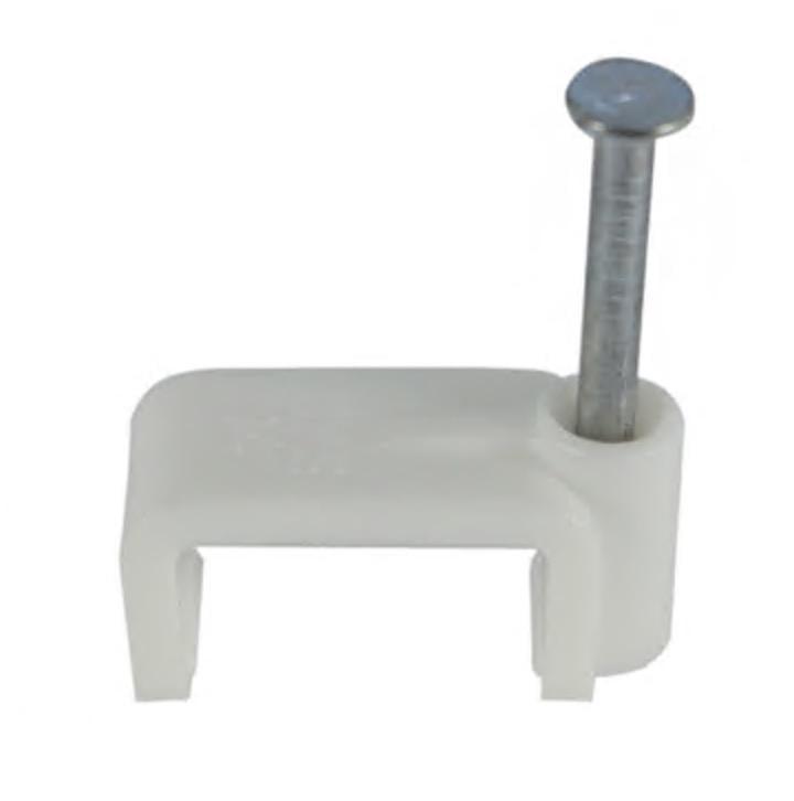 Скоба с гвоздем плоская АСКО-УКРЕМ 7 мм 100 шт./уп. Белый (29176697)