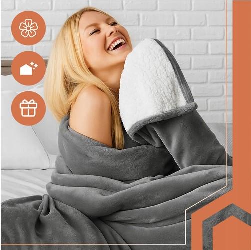 Одеяло двухстороннее 150x200 см Темно-серый - фото 5