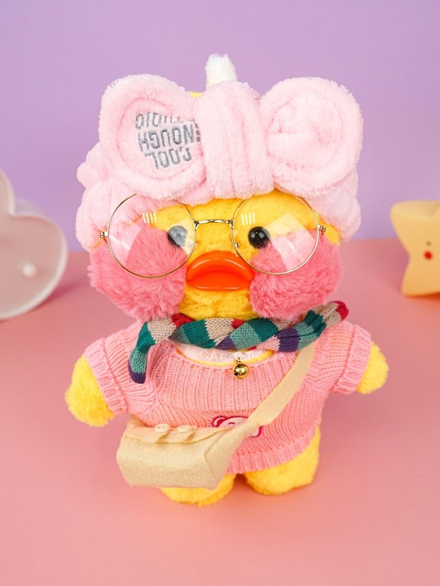 М'яка іграшка Lalafanfan Duck Каченя в окулярах 30 см Жовтий (34d839ed)