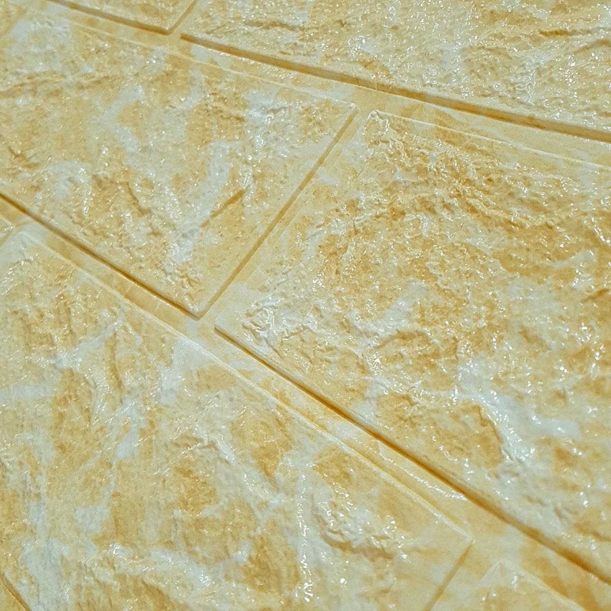 Панель самоклеящаяся декоративная 3D под кирпич мрамор в рулоне 20 м 20000x700x3 мм Бежевый - фото 4 Панель самоклеящаяся декоративная 3D под кирпич мрамор в рулоне 20 м 20000x700x3 мм Бежевый - фото 4