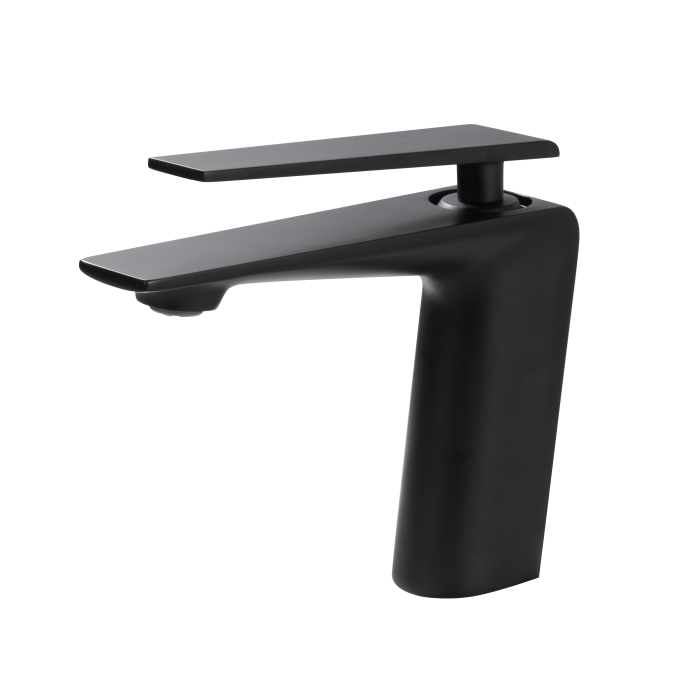 Змішувач для умивальника Nett ZB-33 з довгим виливом латунний Чорний матовий (081370)