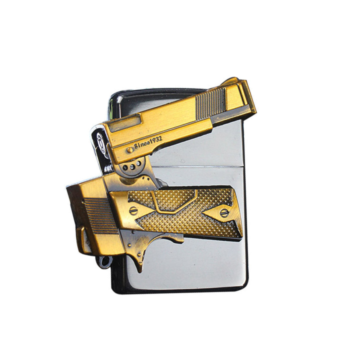 Бензинова запальничка з дизайном IgineBlate Чорний з золотистим (2819)