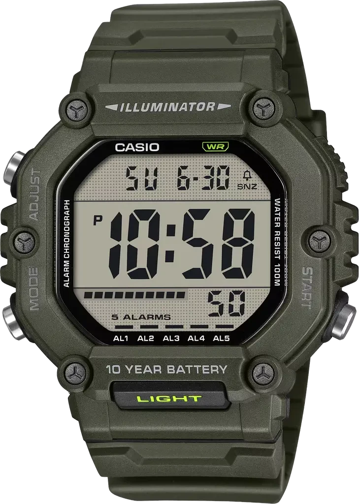 Наручные часы мужские Casio Timeless Collection AE-1600HX-3A с водозащитой 100 м и подсветкой (3139706442)