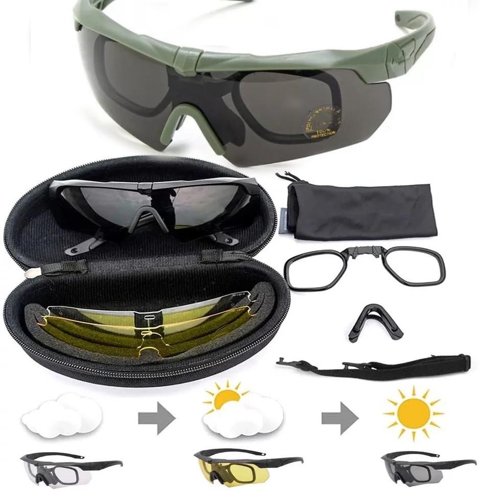 Защитные очки ESS Crossbow Polarized с 3 линзами и оливковой диоптрией (11322918) - фото 3