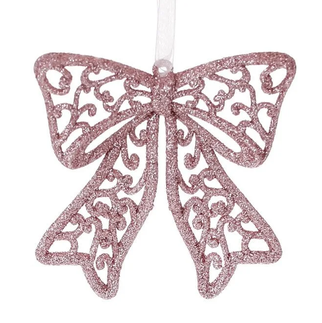 Підвіска новорічна Flora Бант Рожевий (12293)