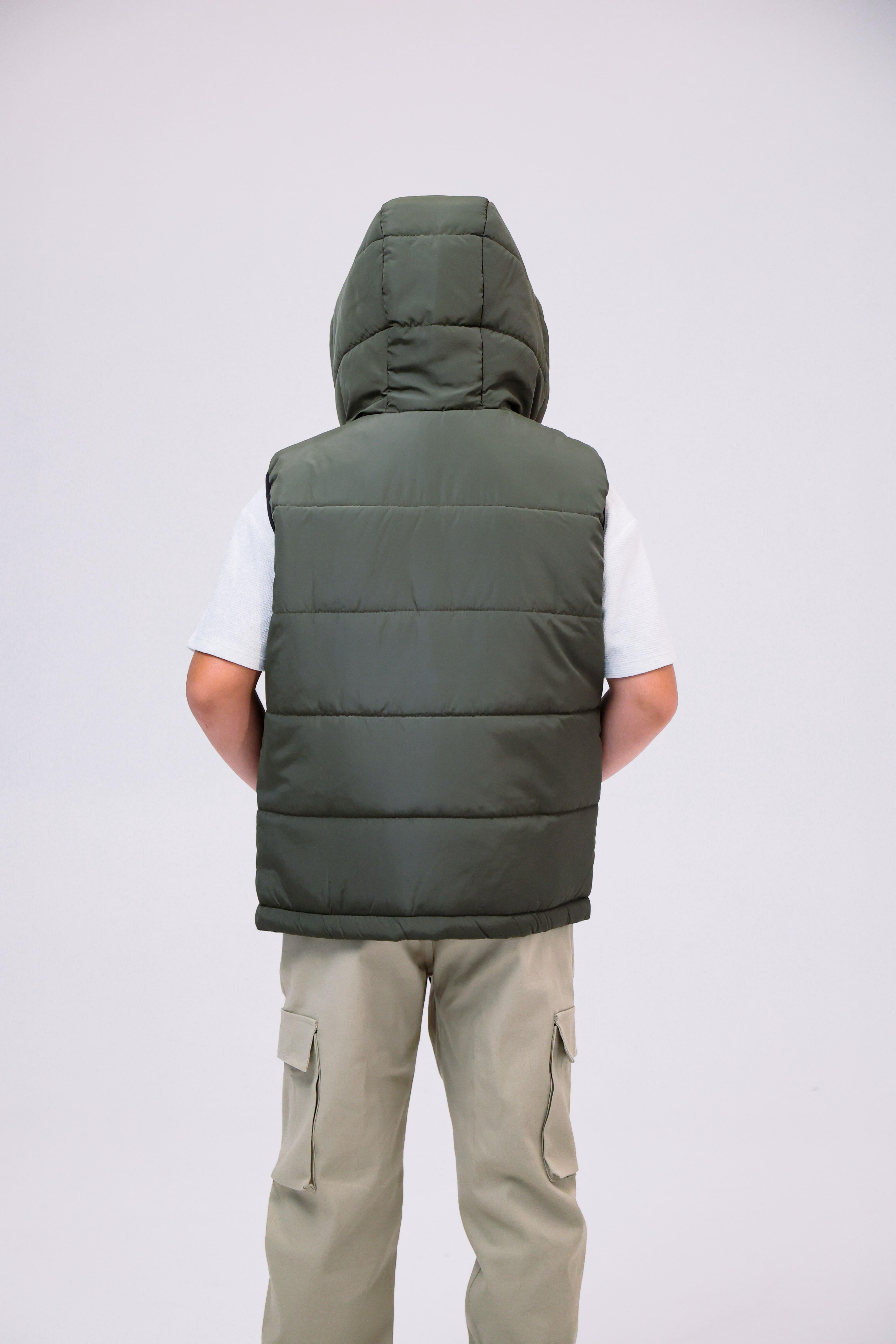 Жилетка детская подростковая на мальчика демисезонная Хаки (грін-хк134) - фото 4 Жилетка детская подростковая на мальчика демисезонная Хаки (грін-хк134) - фото 4