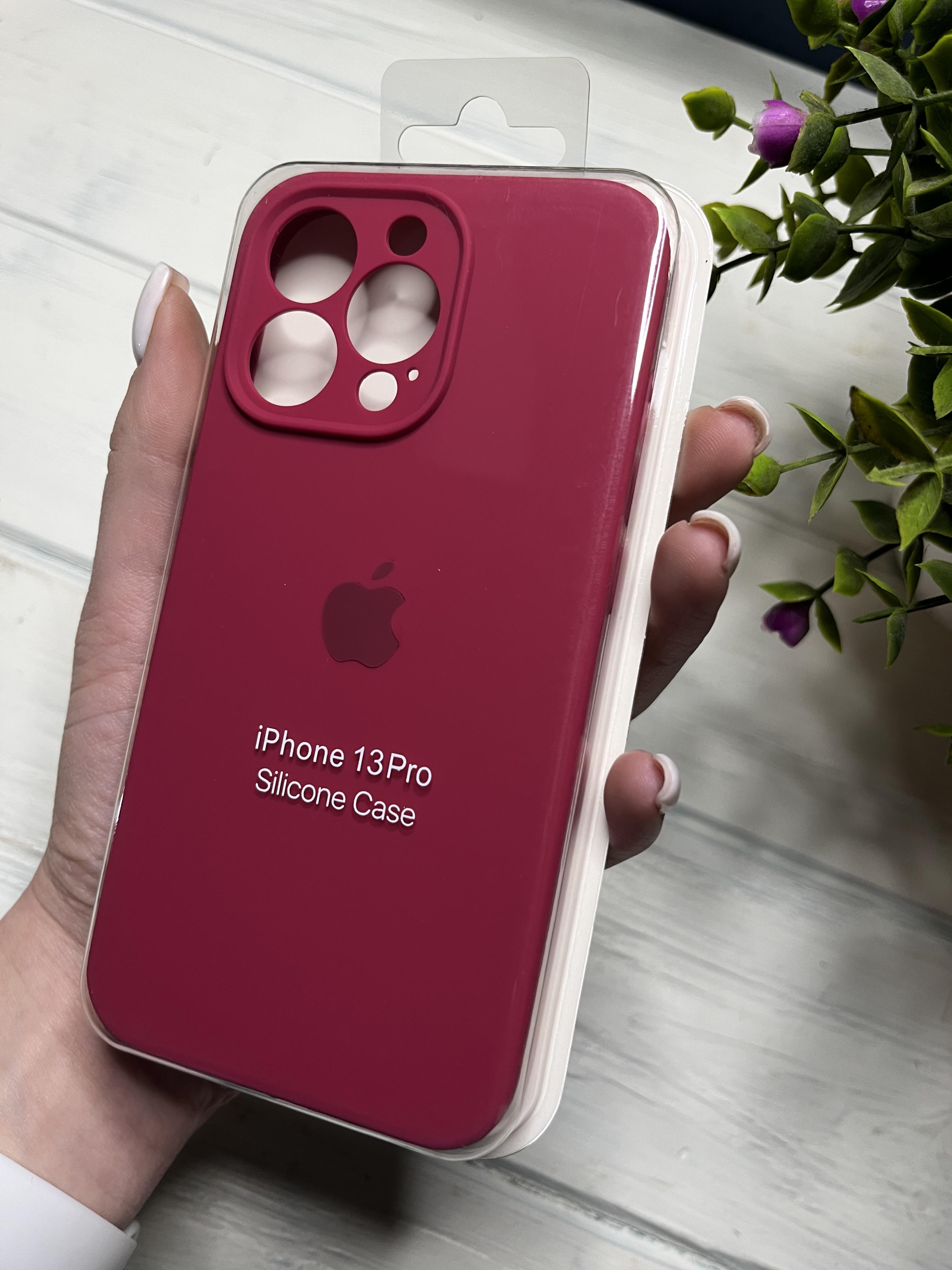 Чехол накладка на iPhone (Айфон) 13 Pro закрытый низ и закрытая камера silicone case full camera Apple