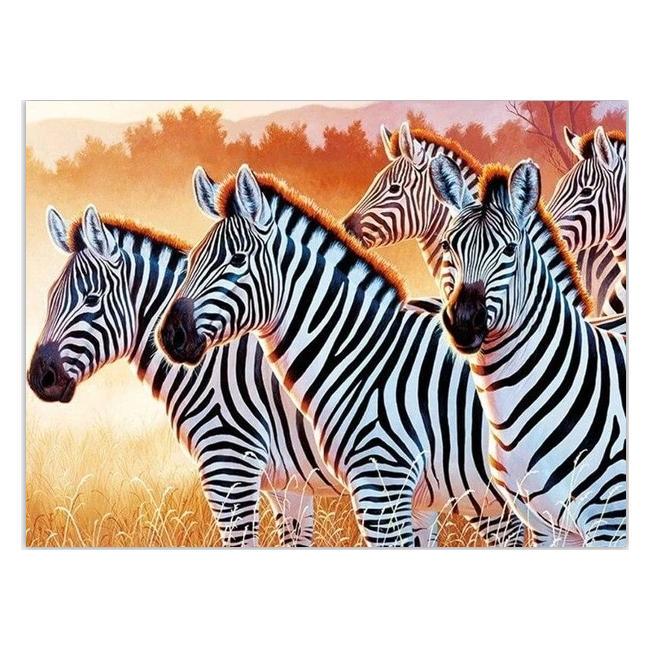 Алмазна вишивка мозаїка Diy Зебри 30х40 см DZDP706