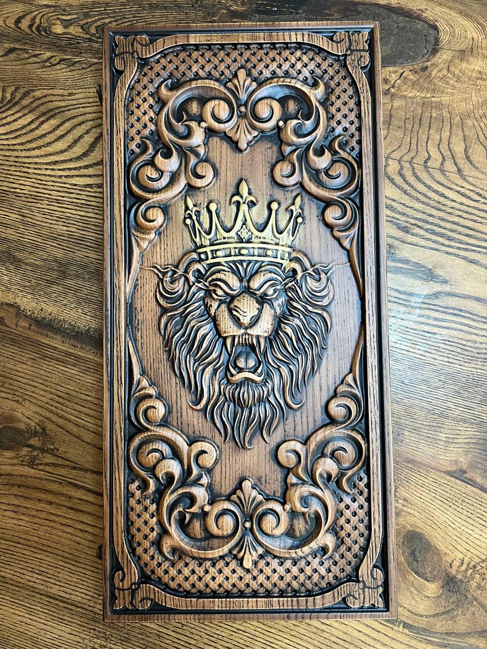 Нарды ручной работы деревянные Царь Лев ясень 48 см (Н-128) Нарды ручной работы деревянные Царь Лев ясень 48 см (Н-128)