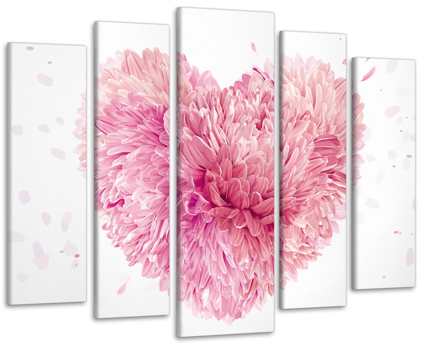 Картина модульна Серце Квіти 105х150 см (Art-485_5)