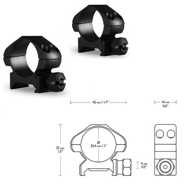 Кольца Hawke Precision 1" Weaver/Low (23000) - фото 2 Кольца Hawke Precision 1" Weaver/Low (23000) - фото 2