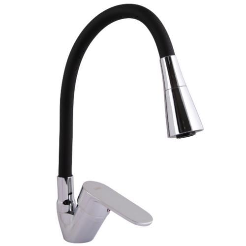 Змішувач для кухні Lidz Tani LDTAN008F3BCR39484 з гнучким виливом Чорний (246838)