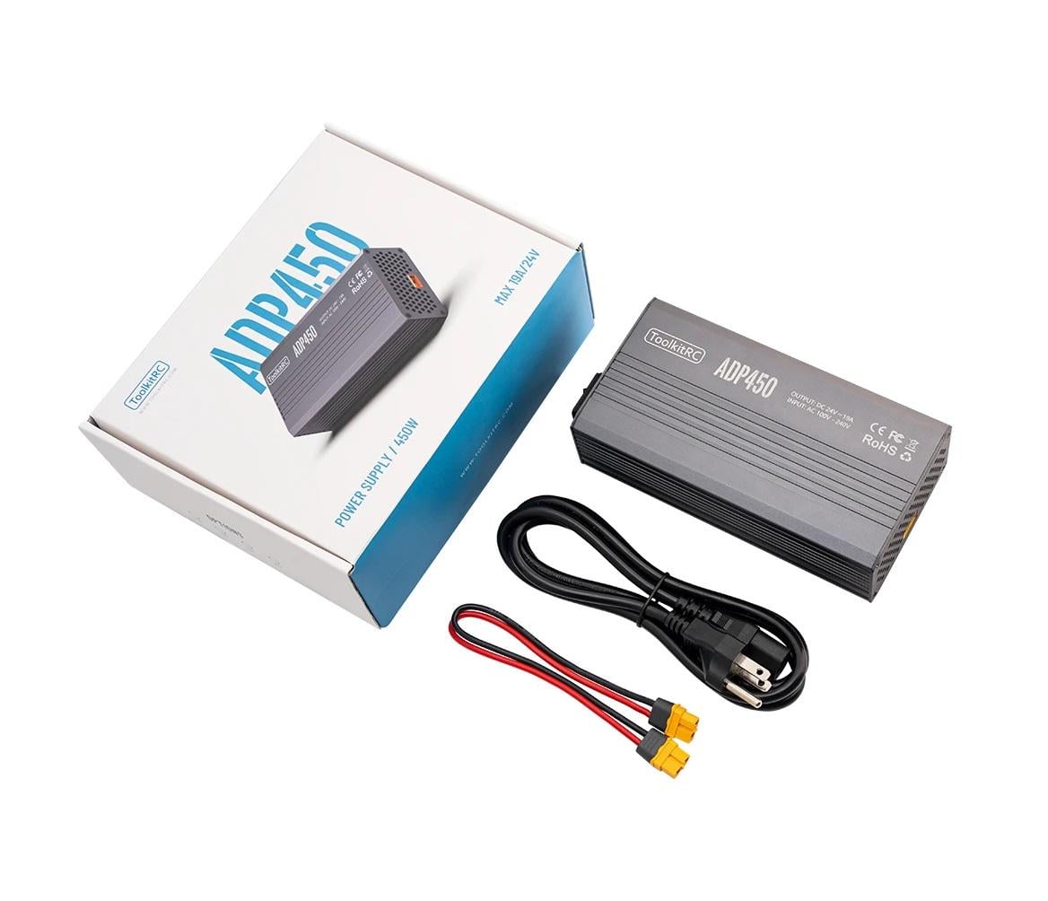 Блок питания ToolkitRC ADP450 450W 24V 19A XT60 для зарядных FPV (00-00027273)