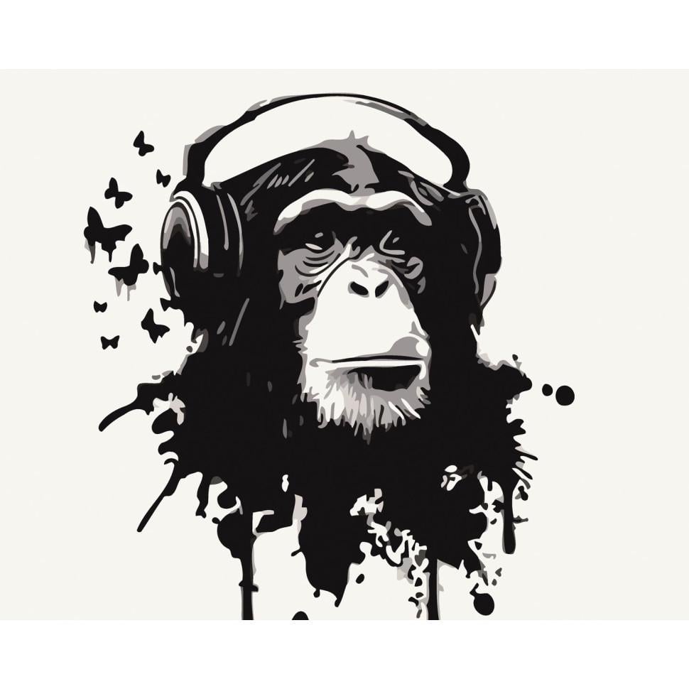 Картина по номерам ART CRAFT Шимпанзе в моменте Животные 40х50 см