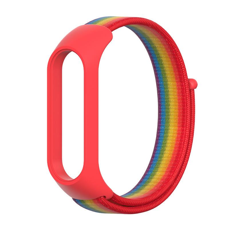 Ремешок MiJobs Радуга нейлоновая для Xiaomi Mi Band 5/6 Красный (1035P)
