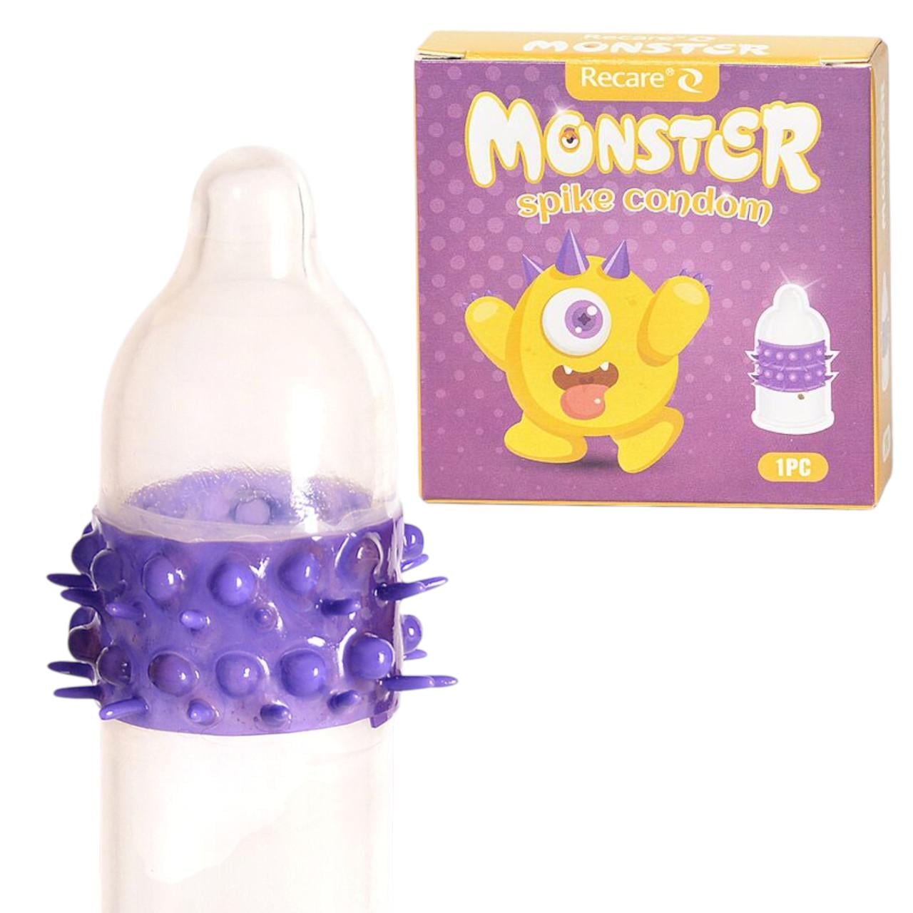 Насадка презерватив на член Recare Monster із шипами та пухирцями для задоволення (2928863680)