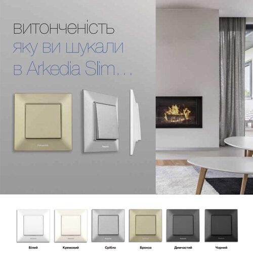 Розетка подвійна з заземленням Panasonic Arkedia Slim Срібний (WNTC0205-2SL) - фото 2
